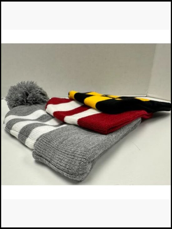 Unisex Knit Acrylic Scarf & Beanie Set - Winter Hat